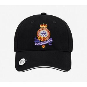 Balmoral‎ Golf Cap Black Adjustable Hat Magnetic Ball Marker Scotland Golf NWT